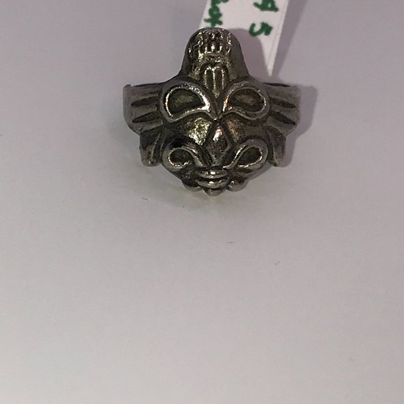 Pewter Double Mask Ring, Size 11 - Picture 4 of 6